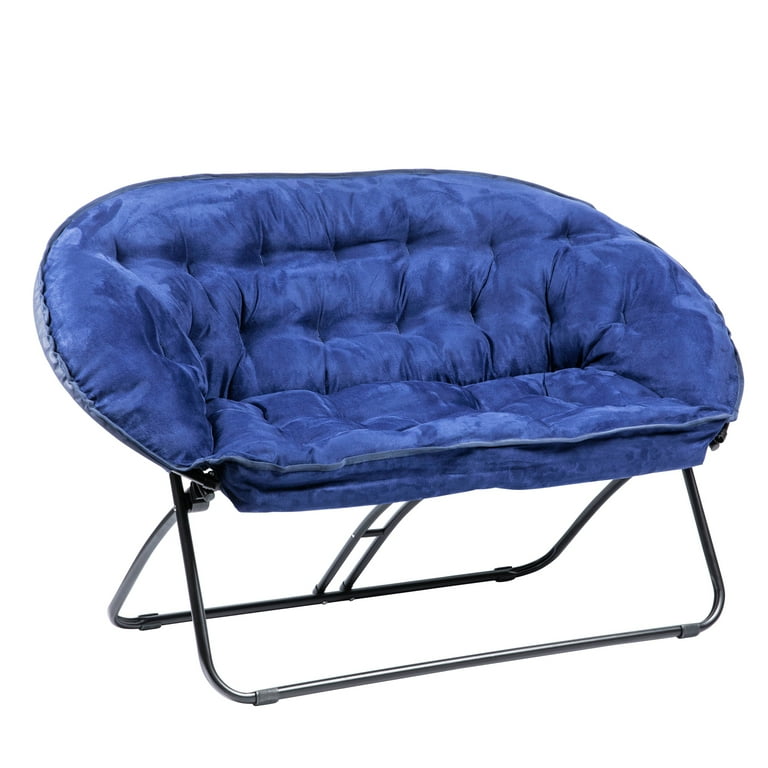 Zenithen Steel Double Dish Folding Chair with High Gloss Black