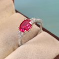 thumbnail image 2 of Ruby Ring, Oval Cut Ring, Ruby Engagement Ring 925 Sterling Silver Ring, Wedding Ring, Everyday Ring, Promise Ring, Lab Ruby Ring, 2 of 4