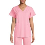 

ClimateRight by Cuddl Duds Women’s and Women s Plus Woven Twill V-Neck Scrub Top with Silver Ion Anti-Bacterial Technology