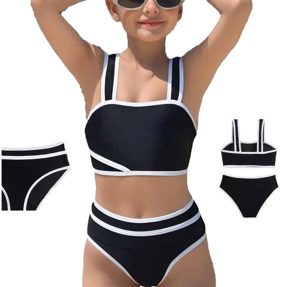 Kids Swimsuit Girls Girls Swimsuit With Shorts 2 Piece Set Teen Bathing Suits Girls Bikini Size 130/2XL