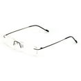 thumbnail image 3 of Full Rimless Lightweight Slim Sleek Low Profile Reading Glasses - Thin Classy Metal Smart Readers -Unisex, 3 of 4