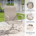 thumbnail image 5 of VOXBIN 5 Pieces Patio Dining Set - 40.7" Round Metal Table and 4 Swivel Chairs, Sandshell Table and Sandshell Chairs, 5 of 9