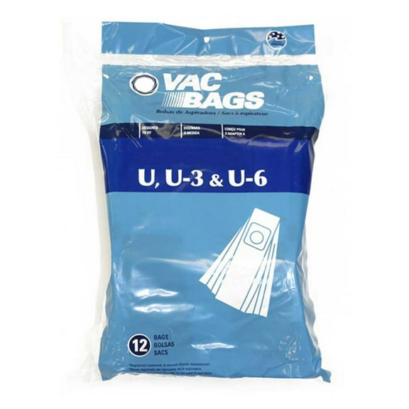 Replacement Part For Panasonic Vacuum Cleaner U/U3/U6 Bags (Pack of 12) # 409979