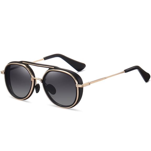 Colorful Two Tone Polarized Sunglasses Fashion Metal Frames Vintage Style Unisex Glasses
