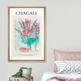 thumbnail image 3 of PixonSign Framed Canvas Print Wall Art Chagall Watercolor Neon Pastel Flower Bouquet Classic Vintage Illustrations Fine Art Decorative Multicolor for Living Room, Bedroom, Office - 16"x24" NATURAL, 3 of 5