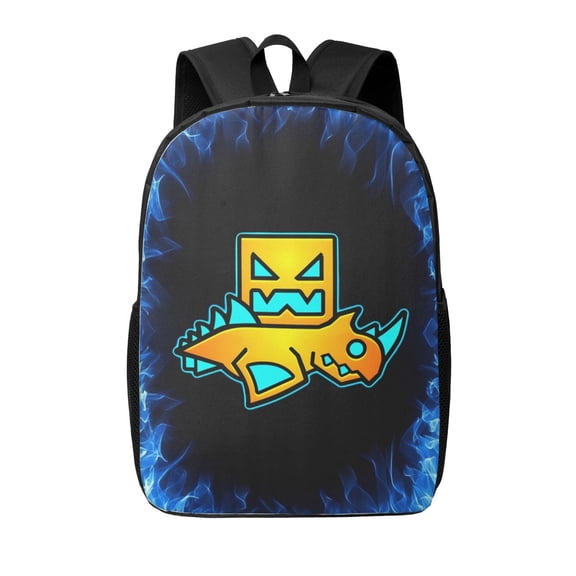 Geometry Dash Backpack 17 Inch Large Capacity Casual School Bag Lightweight Daypack Laptop Bag Travel Hiking Camping