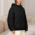 thumbnail image 5 of jtjvou Quilted Jackets for Women Zip Up Hooded Winter Coats Lightweight Loose Puffer Padded Outerwear with Pockets Black M, 5 of 7