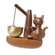 thumbnail image 4 of Timbre de puerta para gato, decoración de madera, timbre para comerciantes, campana para abrir puertas, viento Marrón, 4 of 9