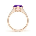 thumbnail image 2 of ANGARA Natural 2.18 Ct. Amethyst with Diamond Classic Ring in 14K Rose Gold for Women (Ring Size: 11.5), 2 of 10
