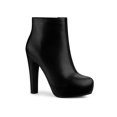 thumbnail image 1 of Unique Bargains Bottines à Talon Bloc Plateforme à Bout Rond avec Fermeture Éclair pour Femmes, 1 of 4