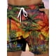 thumbnail image 4 of Pantalones cortos de tabla para hombre, pantalones cortos de playa con cordón, estampado Tiki, árbol de coco, de secado rápido, pantalones cortos casuales hawaianos para vacaciones, 4 microelásticos, 4 of 5