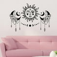 thumbnail image 4 of Moon Sun Wall Decals Flower Feathers Wall Stickers Funny Expressive Sun Art Decor Window Cling Decals for Living Room Bedroom TV Backround Decoration Black DIY-WH0377-144-US23 Black, 4 of 6