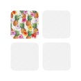 thumbnail image 2 of Disketp Hawaiian Pineapples And Hibiscus Flowers Funny Coasters,4 Pcs Leather Coasters With Holder, Perfect Housewarming Hostess Gifts,Protect Furniture From Water Marks Scratch, 2 of 9