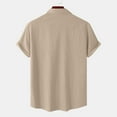 thumbnail image 4 of cfhntfmh Cotton Linen Shirts for Men Summer Lapel Short Sleeve Button down Shirts Big and Talls Tops with Pockets, 4 of 7