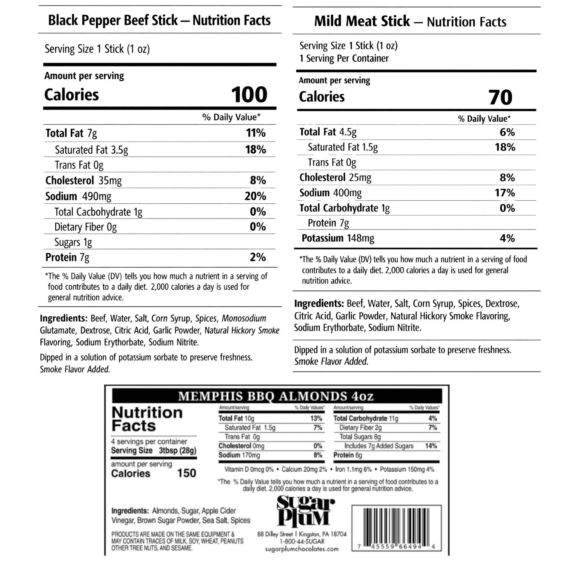 Damn Man Wild Game and BBQ Nut Box Beef Sticks and Sausage Box Set, 11 Count, 18.7 oz
