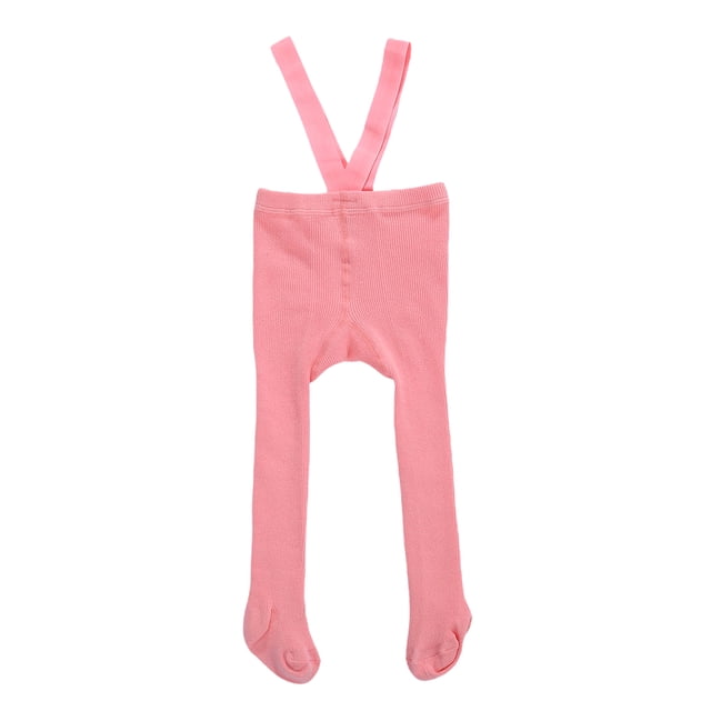 ITFABS Newborn Baby Suspender Overall Pantyhose Solid Color High Waist Ribbed Knit Tights Infant Spring Autumn One-piece Leggings