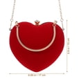 thumbnail image 3 of WORGEOUS 1 pieza de bolso de mano con forma de corazón, bolso de noche, bolso de cena, bolso de mano para banquete de boda para mujer (rojo), 3 of 7