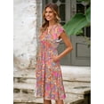 thumbnail image 3 of Vestido casual de verano Glamaker vestido midi con estampado floral escalonado, 3 of 4