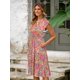 thumbnail image 3 of Vestido casual de verano Glamaker a media pierna con estampado floral y bolsillos, 3 of 4
