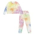 thumbnail image 4 of Yuyamidu Tie Dye Nightwear for Women Pajama Set Pants O-neck Pajamas Top Size XL Casual Long Sleeve Sleepwear Sets Fashion Jogger Sport Night Wear Outfits 2 Piece, 4 of 7