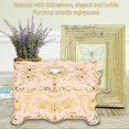 thumbnail image 5 of XYCCA Jewelry Box, Vintage Rectangular Jewelry Storage Box, Retro Metal Antique Enamel Gold Trim Rhinestone Trinket Storage Box Case White-0628, 5 of 5