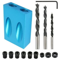 14pcs Pocket Hole Jig Kit 15 Degree Dowel Drill Joinery Kit 6/8/10mm Drive Adapter for Angle Drilling Holes Woodworking Drill Guides Joint Angle Wood Jointing Tool Professional Carpentry Locator