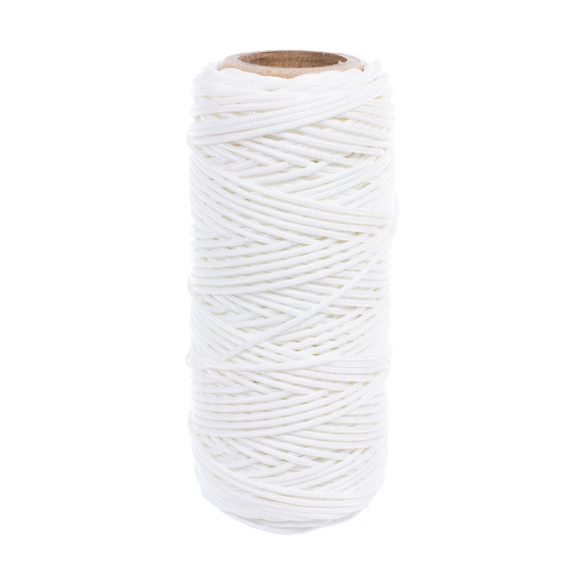 West Coast Paracord Braided Polyester Mini Blind Cord in White - 100%  Synthetic - 100 Feet Spool Tube
