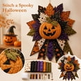thumbnail image 2 of DIY Quilted Halloween Pumpkin Door Hanger Kit Handmade Patchwork, Fall Autumn Front Door Wall Hanging Decor for Halloween Party, 2 of 7