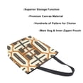 thumbnail image 3 of FORMRS Womens Canvas Tote Bag with Zipper Inner Pocket Shoulder Handbag, Beige Geometric, 3 of 7