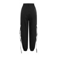 thumbnail image 4 of Gibobby Pantalones de mezclilla tipo cargo para mujer Mono informal con cinturón y cinturón multibolsillo para mujer, estilo Hip Hop, informal(Negro,G), 4 of 5