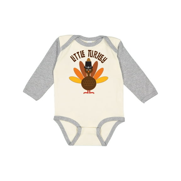 Inktastic Little Turkey Thanksgiving Boys or Girls Long Sleeve Baby Bodysuit