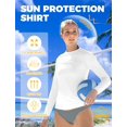 thumbnail image 2 of Camiseta de Protección Solar AURUZA para Mujer con Manga Larga y UPF50+ Blanca Talla L, 2 of 7
