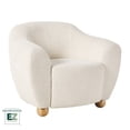 thumbnail image 4 of Walker Edison Contemporary Easy Assembly Bouclé Accent Chair with Wood Legs, Ivory, 4 of 15