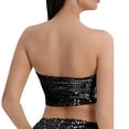 thumbnail image 5 of Laqbezok Women's Sexy Sequin Tube Top, Strapless Sparkly Crop Bandeau, Shiny Party Night Out Outfit, 5 of 5