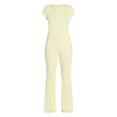 thumbnail image 4 of No Boundaries Rib Tee and Pants Sleep Set, 2-Piece, Women's XXS-3X, 4 of 4