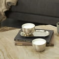 thumbnail image 2 of CosmoLiving by Cosmopolitan 2 Holder Silver Metal Campfire Scented Grid Patterned 10 oz 1 Wick Candle with White Wax, (Set of 2), 2 of 8