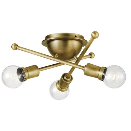 

Kichler 43196 Armstrong 3 Light 15 Wide Semi -Flush Ceiling Fixture - Brass