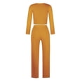 thumbnail image 5 of SELONE Lounge Sets for Women 2 Piece Outfits Pants Sets Dressy Solid Color Long Sleeve Cardigan Slim Buttoned Casual Pants Suit 36-Yellow XXL, 5 of 5