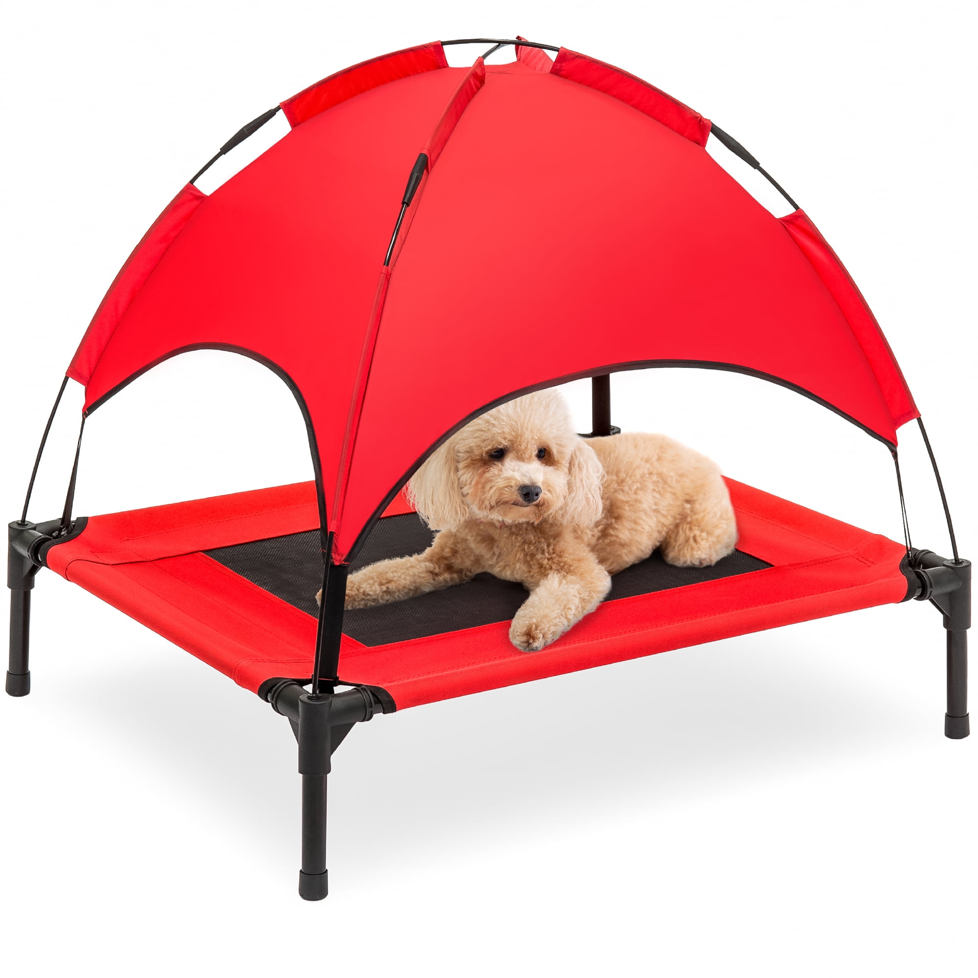 Best Choice Products 30in Elevated Cooling Dog Bed, Outdoor Raised Mesh Pet Cot w/ Removable