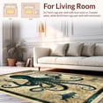 thumbnail image 2 of ODIKA 3'x5' Machine Washable Non-Slip Area Rug, Undersea Explorer Cartographic Treasure Decorative Conversation High Traffic Rug, Green, 38700, 2 of 7