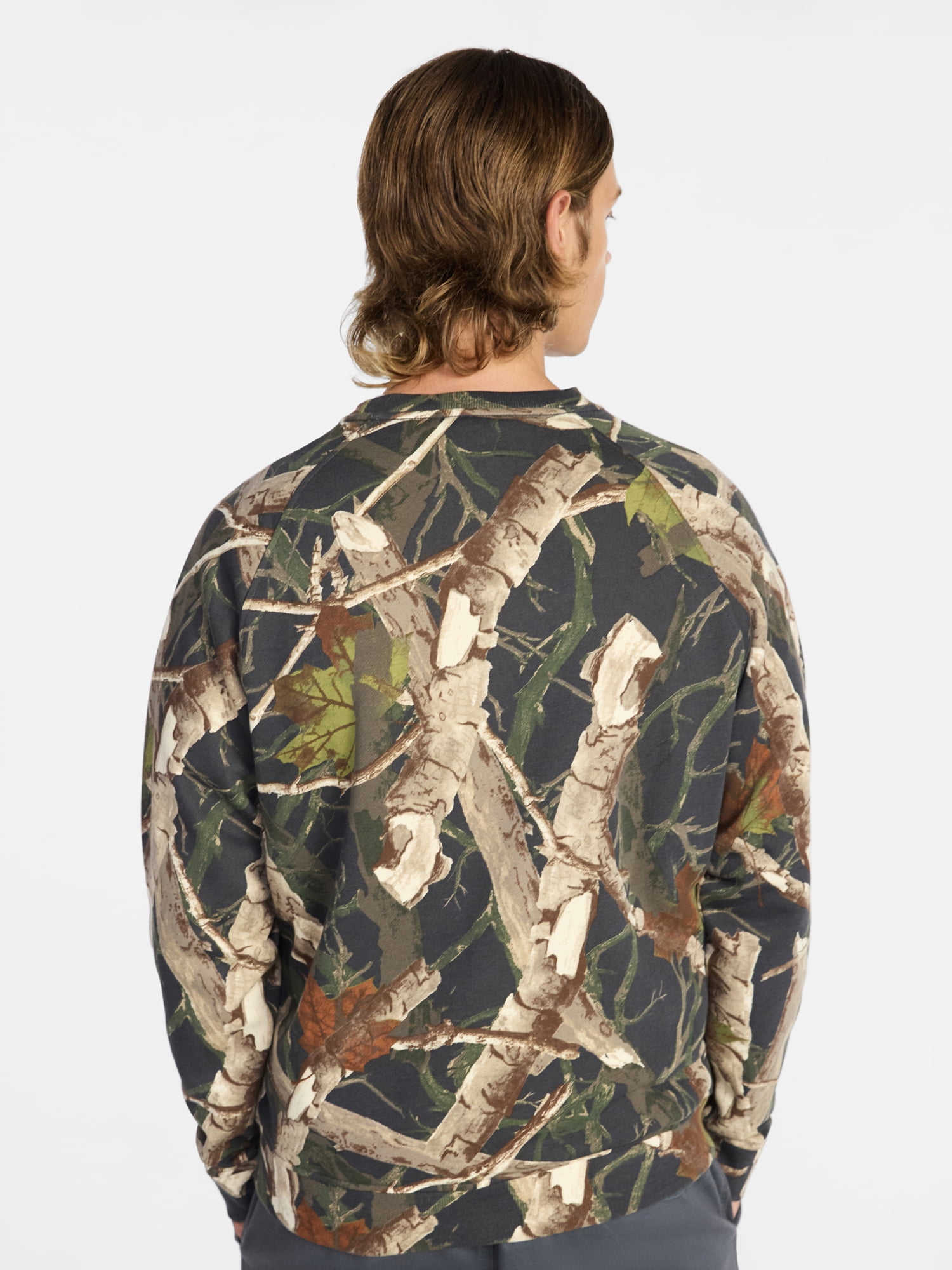 No Boundaries Oversized Crewneck Sweatshirt with Long Sleeves, Men's & Big Men's