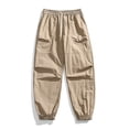 thumbnail image 1 of Ceisia Men's Solid Color Water-Repellent Lantern Cargo Pants with Elastic Drawstring Waist Khaki XXL Gifts, 1 of 9