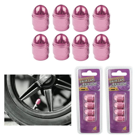 8 Chrome Pink Valve Caps Car Bling Tire Wheel Air Stem Truck Hot Rod