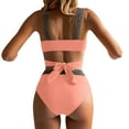 thumbnail image 5 of AVTOIFY And Ladies' Fashionable Solid Color Casual Backless Camisole One-Piece Bikini Set Swimsuit Set, 5 of 7