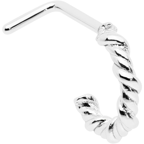 Body Candy Womens 20G 316L Stainless Steel Faux Hoop L Shaped Nose Ring Wicked Wire Nose Stud Body Jewelry 1/4