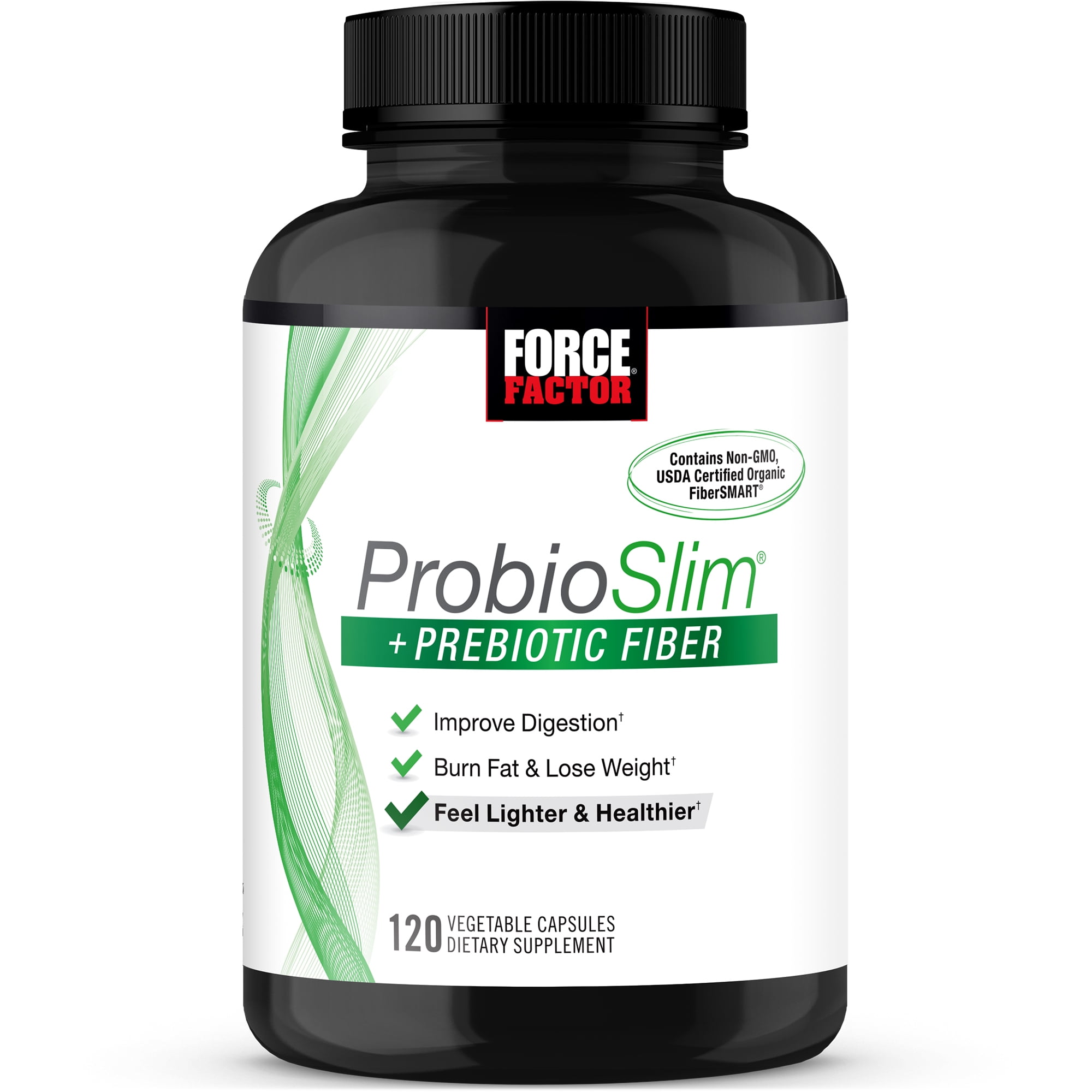 Force Factor ProbioSlim + Prebiotic Fiber Weight Loss Supplement for Women and Men, 120 Capsules