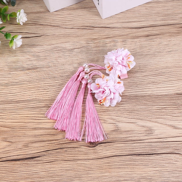 NUOLUX 2Ud Pasadores De En De Flor Con Borlas En Color Rosa Para Estilo Único