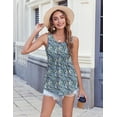 thumbnail image 3 of WQD Women’s Tank Top Summer Sleeveless Tops Pleated Floral Tank Shirt Crew Neck Loose Fit Casual Flowy Dressy Lightweight Tunic Blouse for Daily Fashion Wear, 3 of 6