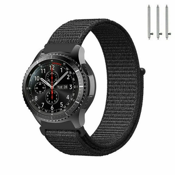 FIEWESEY 20mm Watch Band Compatible with Garmin Forerunner 245,Approach S42 S12,Vivomove 3,Vivomove Style,Galaxy Watch 5 40mm 44mm,Watch 5 pro 45mm Nylon Sport Strap for Garmin Samsung Watch(Black)