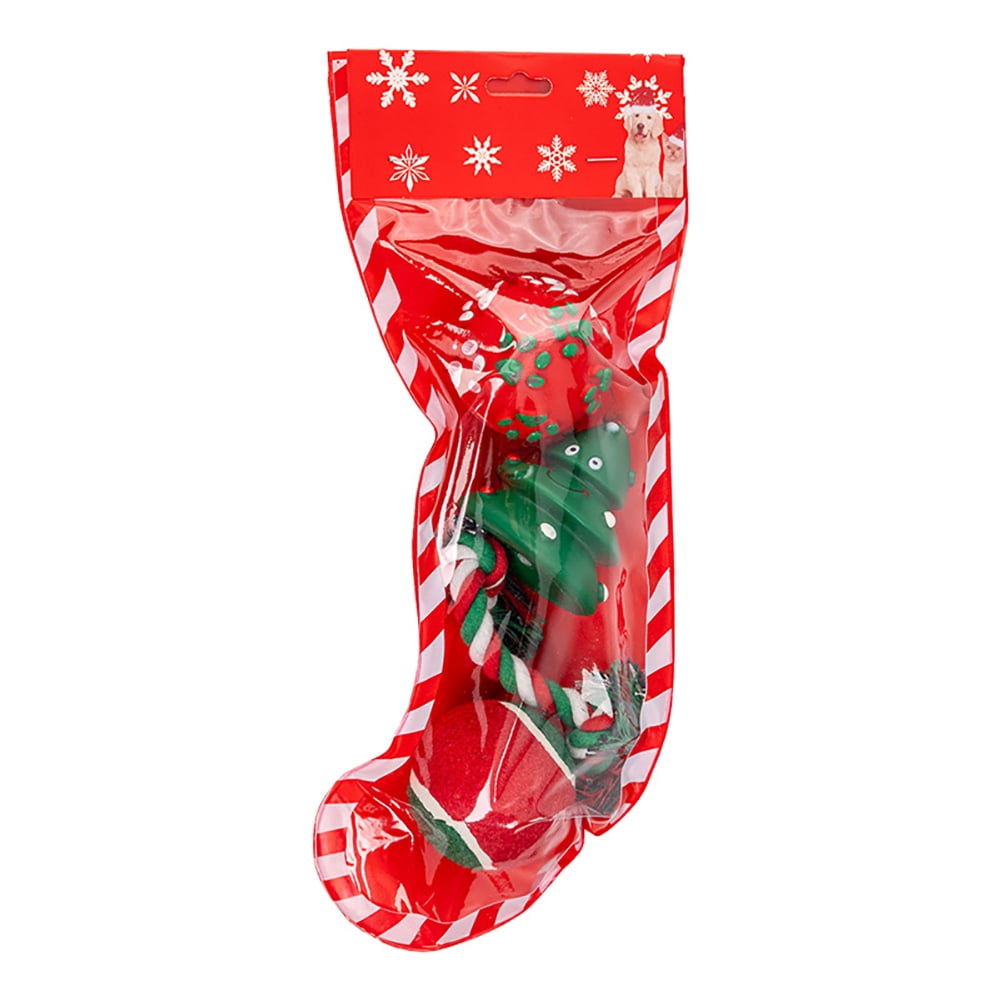 Christmas Dog Stocking Toys Xmas Dog Toys Set, Rubber Dog Toys, Indestructible Dog Toy Durable Squeaky Puppy Chew Toys for Training Teething